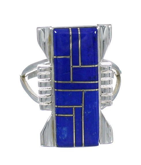 Sterling Silver Lapis Inlay Ring Size 5-1/4 VX61337